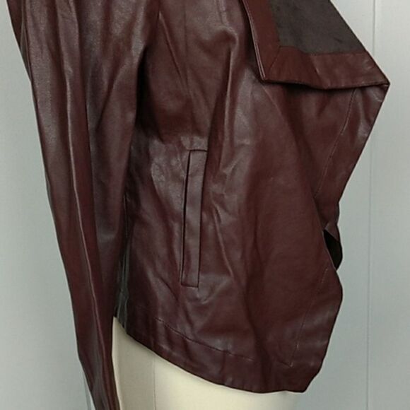 BB Dakota Vegan Jacket Brown Faux Leather Jacket, Size - Large - Picture 2 of 8